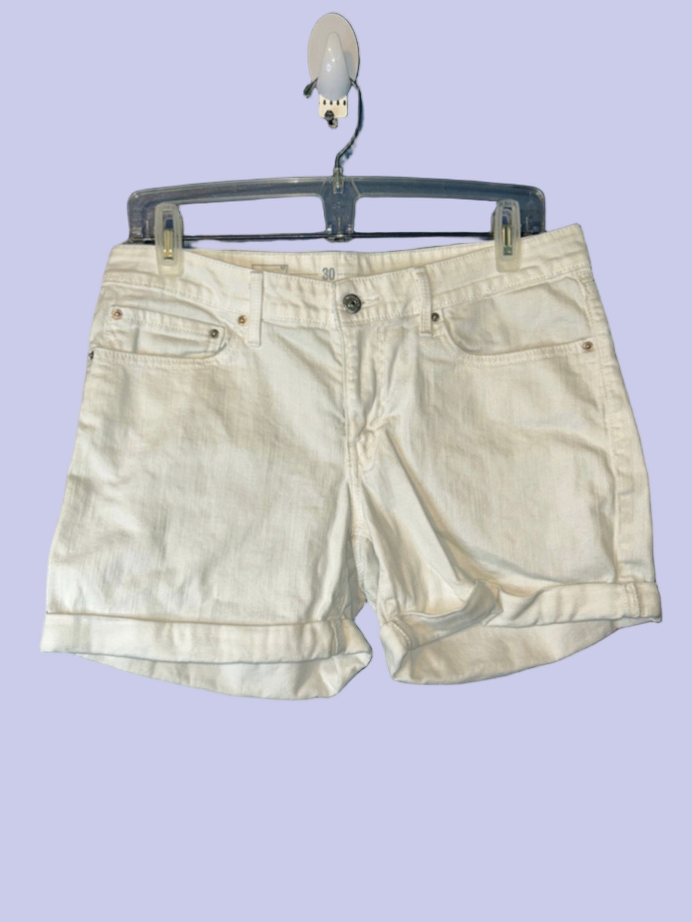 Levi's White Jean Shorts womens Size 30 Utility Comfort Coastal Beach Casual